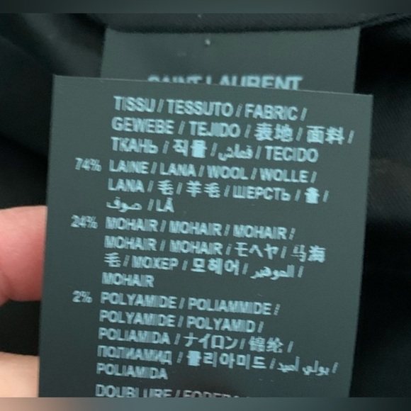 RARE Saint Laurent collarless blue tweed long blazer jacket NWT - Picture 14 of 14